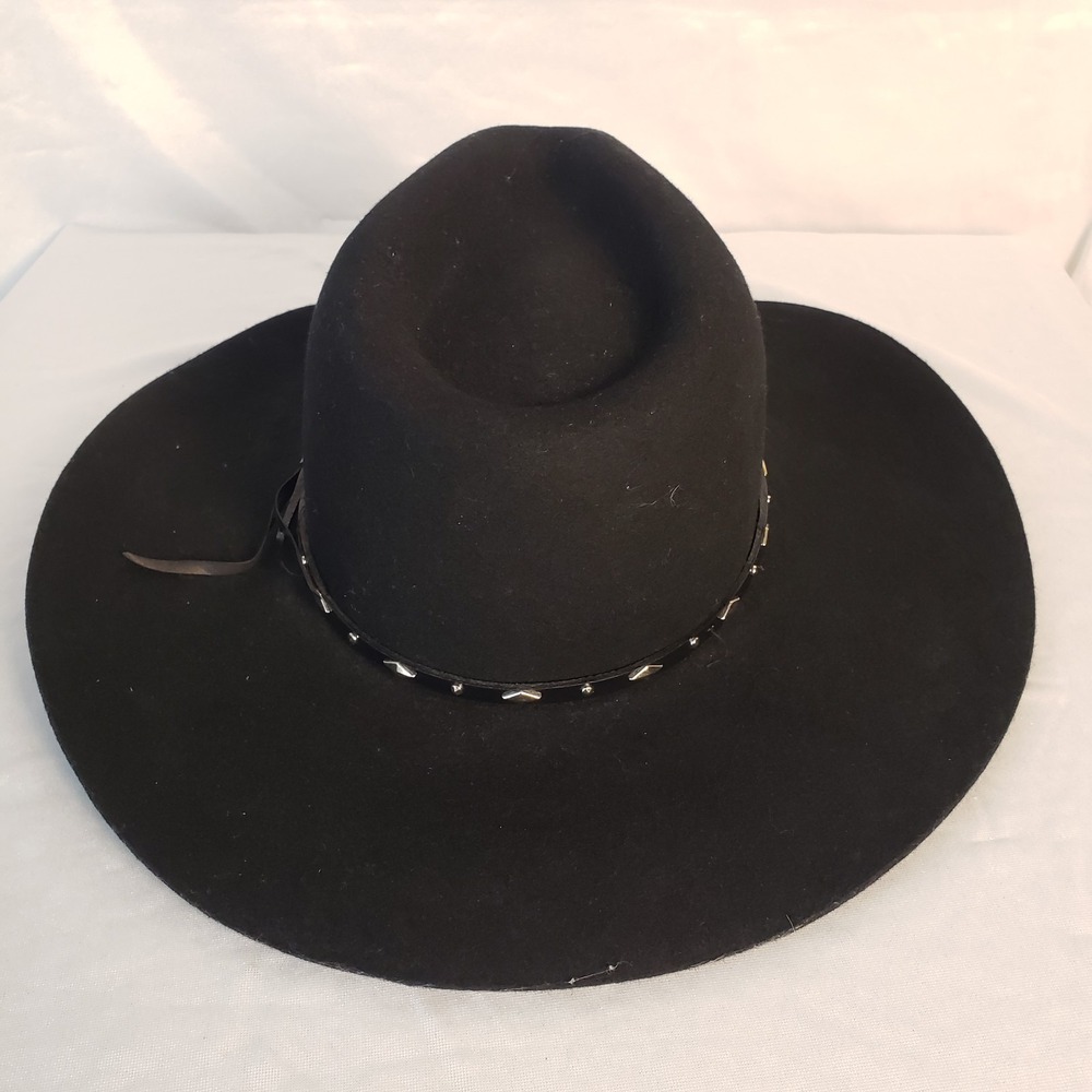 MHT Master Hatters Of Texas Western Cowboy Hat Black 3X Beaver Blend Size 6 7/8 - Picture 2 of 10